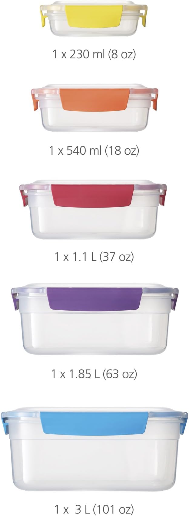 Joseph Joseph Nest Lock Plastic BPA Free Food Storage Container Set