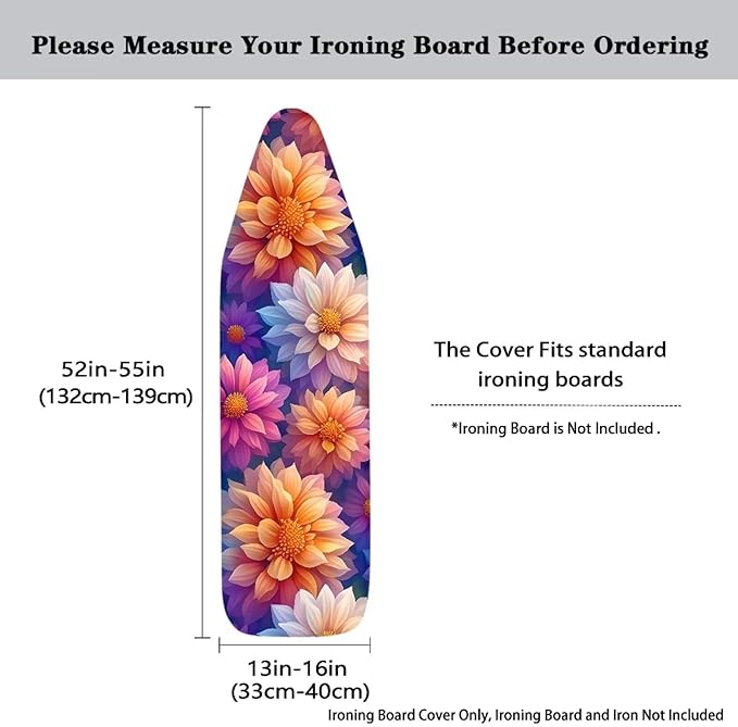 Boho Flowers Ironing Board Covers, Heavy Duty Iron Board Cushion