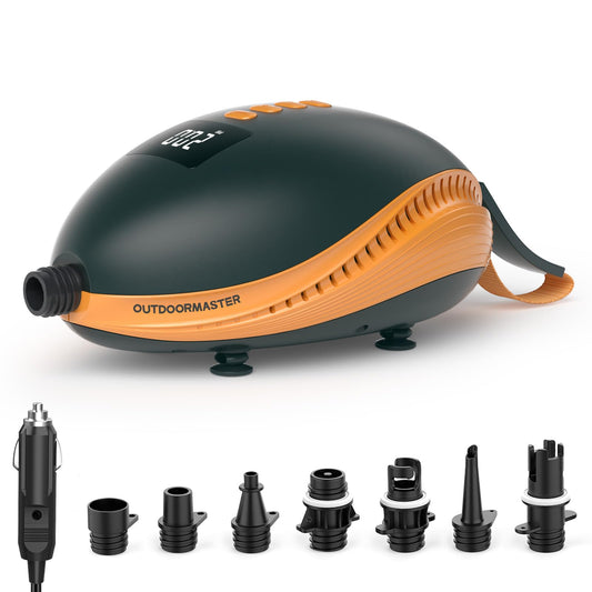 OutdoorMaster 20PSI High Pressure Paddle Board Pump Electric Dolphin -Quick Portable SUP Air Pump,Auto-Off &12V DC Car Connector Electric Pump for Inflatable Stand up Paddle Boards,Boats,Inflators
