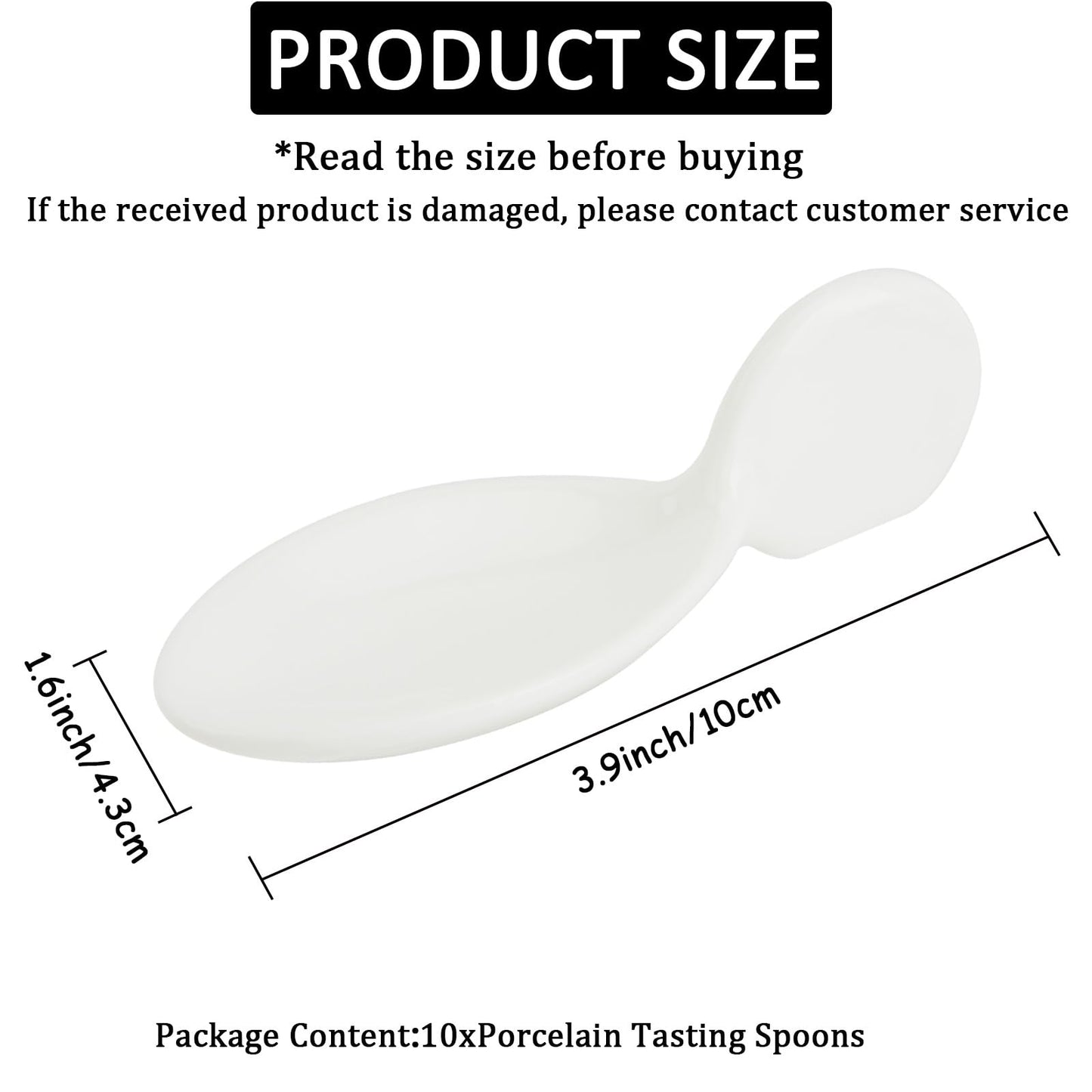 10Pcs Porcelain Tasting Spoons,Fish Shaped Caviar Sample Spoons for Tasting 3.9 x 1.6 x 1.2 inches Fish Shape Appetizer Plates,Dishwasher Safety,for Restaurant,Birthday Wedding Party,Cakes,Dessert
