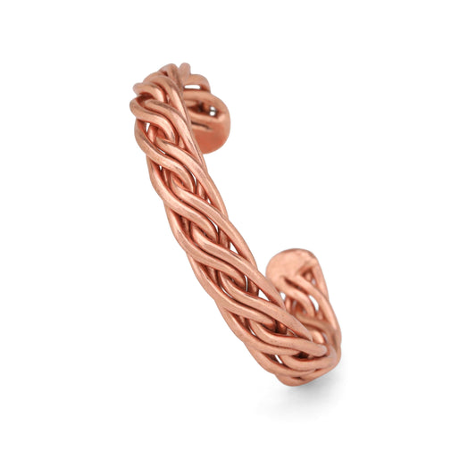 tunarts Handmade Elegant Copper Bracelet for Women and Men-Pure Copper Bracelet for Pain Relief-Adjustable,Thickest,Twisted Copper Wire Bracelet (red folded)