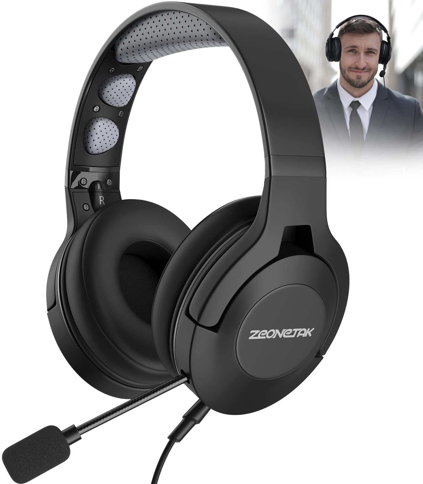 Noise Cancelling Headset, Wired Gaming Over-Ear Headset,Matte Finish Premium Stereo Headset, Noise Cancelling Headset, Over-Ear Headset with Noise-Cancelling Mic & Xbox One/PS4/PS5/PC/Nintendo Switch
