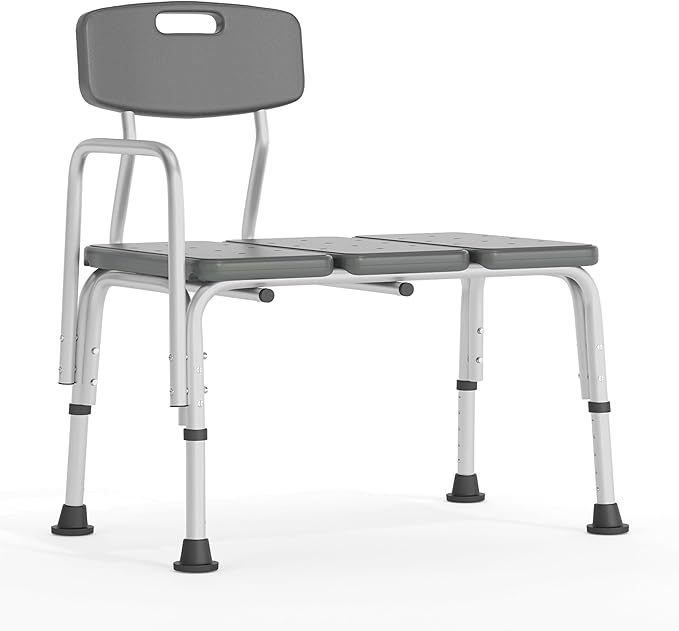 Flash Furniture HERCULES Series 300 Lb. Capacity Adjustable Gray Bath & Shower