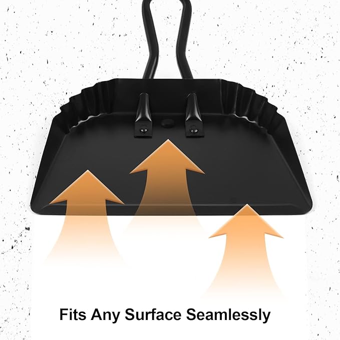 Dust Pan and Brush Set-Handheld Angled DustPan and Hand Broom Set, Large dust