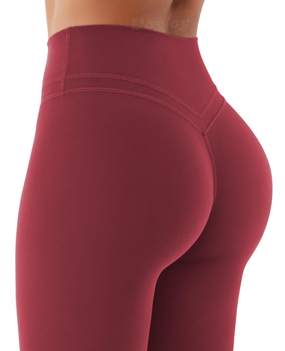 VOYJOY Womens Scrunch Workout Leggings Compression Butt Lifting Mid High Waist 26 Inches Seamless V Back Yoga Pants