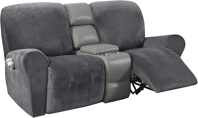 H.VERSAILTEX Velvet Stretch Recliner Couch Covers 6-Pieces Recliner Loveseat