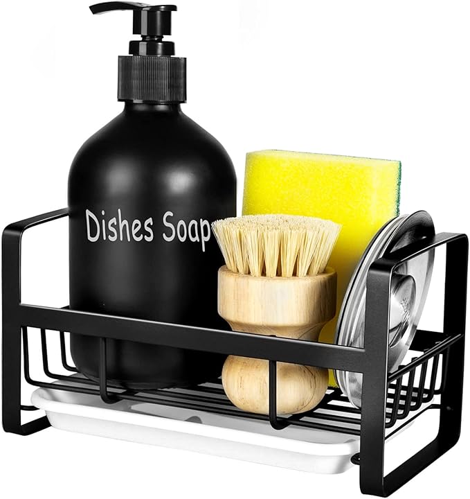 TEZZ Sponge Holder for Kitchen Sink- Stainless Steel Kitchen Sink Caddy for