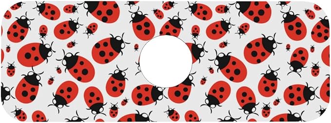 Kitchen Sink Splash Guard Faucet Mat Ladybug Cartoon 15"x5.5", Diatom Mat