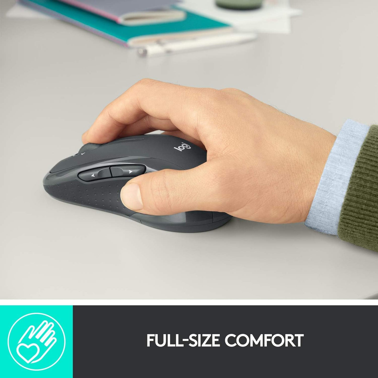 Logitech M510 Wireless Mouse, Mouse for Laptop and PC with USB Unifying Receiver, Programmable Buttons - Graphite