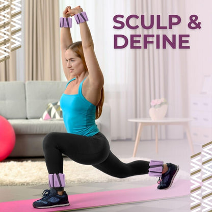 Swiss Activa+ 1lb wrist and ankle weights set of 2, leg weights for women, adjustable ankle weights, weighted wristbands, ankle weight, arm weights for women