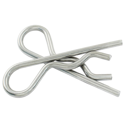 Moicstiy 2Pcs M5x100 mm R Clips, 4 Inch Stainless Steel Hitch Pins Clip, Retaining Cotter Pins Wire Hair Pins for Trailer Pin Clips Lock (Silver)