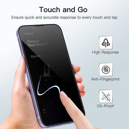 JETech Privacy Screen Protector for iPhone 11 and iPhone XR 6.1-Inch, Anti Spy Tempered Glass Film, 2-Pack