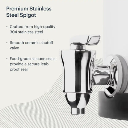 Boroux Legacy Gravity-Fed Countertop Stainless Steel Water Filter System | 3 Gallons with 2 Authentic Black Foundation. Filters