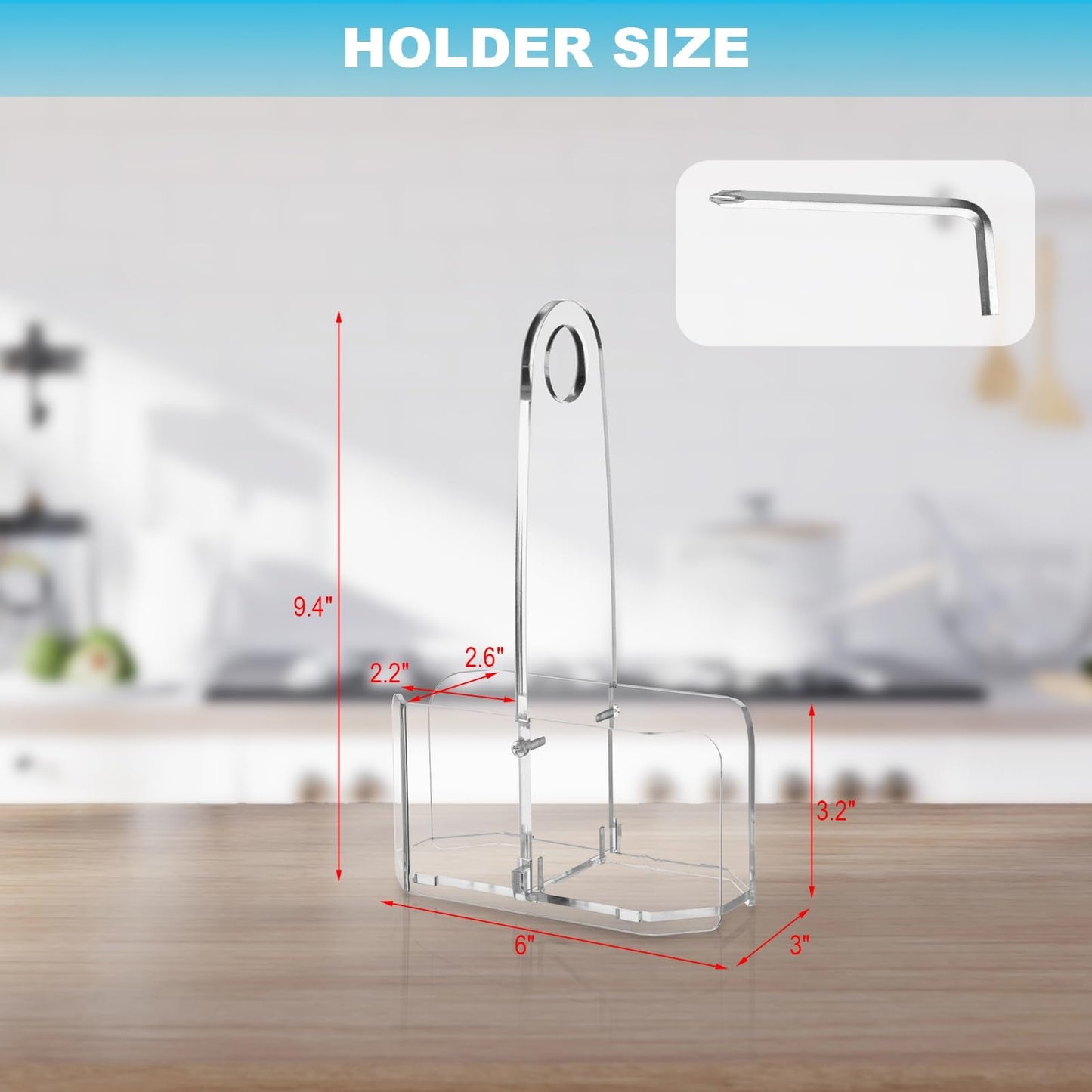 Beautyflier Salt and Pepper Grinder Set Stand, Premium Acrylic Holder for Gravity Electric Pepper and Salt Grinder Set, Storage Holder Fit Grinders up to 2.2 IN in Diameter, Stand Only