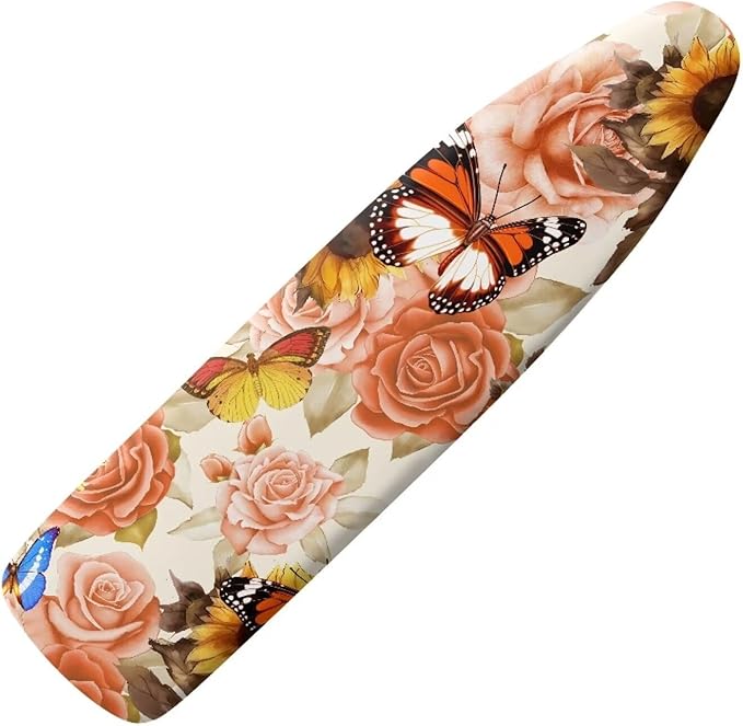 Butterfly Floral Ironing Board Cover Full Size Scorch Resistant Padding Heat