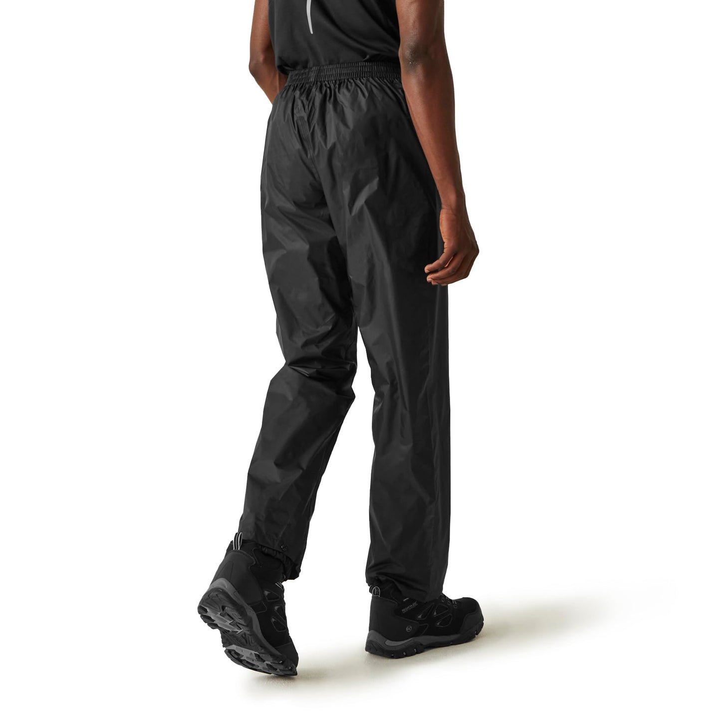 Regatta Men's Pack-it Waterproof Outdoor Overtrousers & Pack-Away Bag Hiking Lightweight Breathable Black
