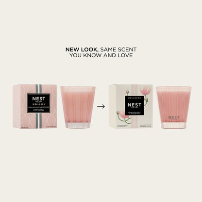 NEST New York Scented 3-Wick Candle, Himalayan Salt & Rosewater - 21.2 oz - Up to 100-Hour Burn Time - Reusable Glass Vessel