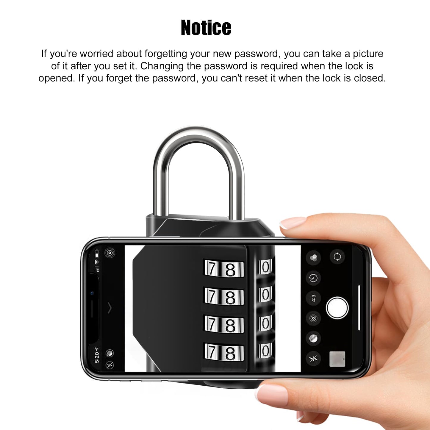 SUTOUG Combination Lock Waterproof 4 Digit Padlocks with Combination Code, Zinc Alloy Combination Lock for Door, Tool Boxes, Schools, Gym, Garden, Fences, Reel Cabinet & Storage, Black (1PCS)