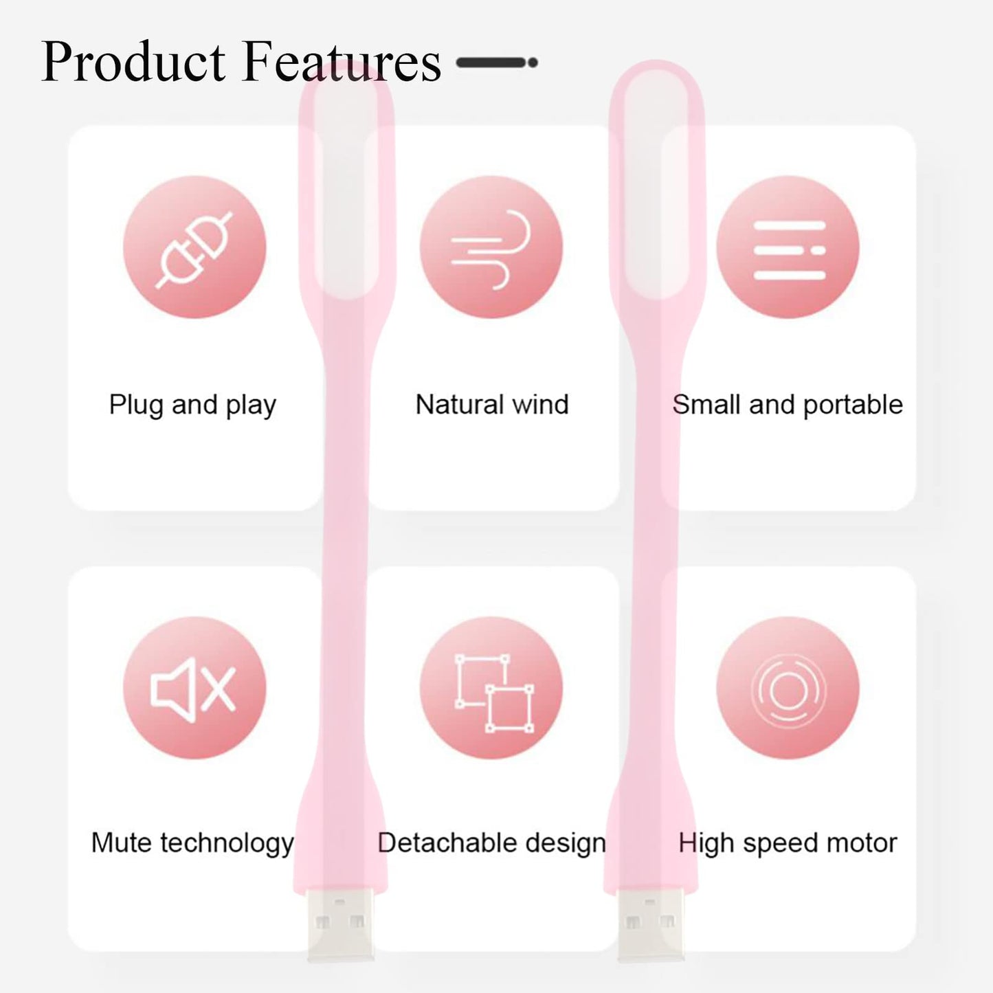 Mini Flexible Light, Portable USB Led Reading Night Lamp for PC Laptop Computer Notebook Power Bank - 2 Pack (Black)