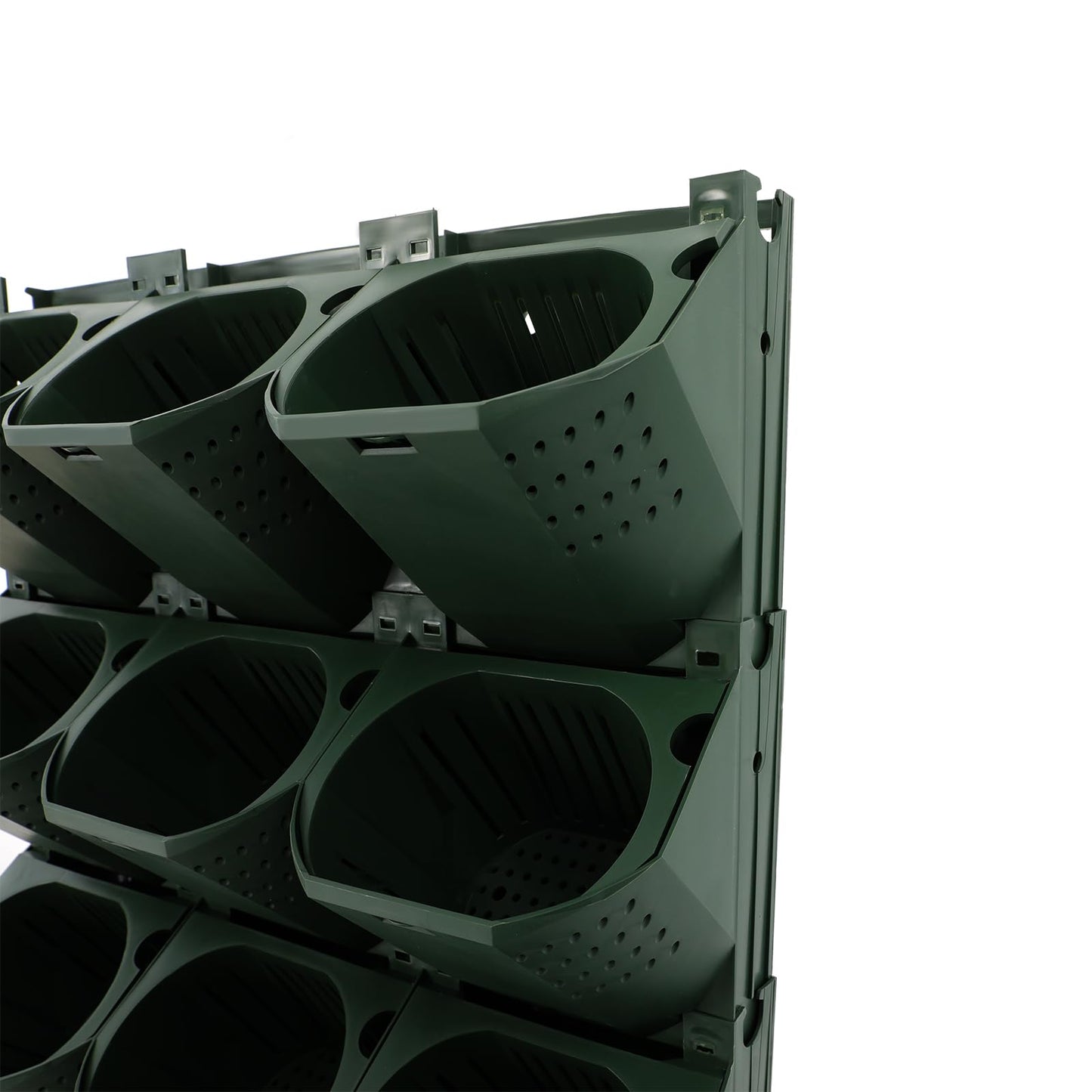 NEATOOM Wall Planter with 36 Pots, Wall-Mounted Indoor & Outdoor Flower Pot Holder, Vertical Garden Plastic Planter for Flowers, Vegetables, Grass (Army Green)