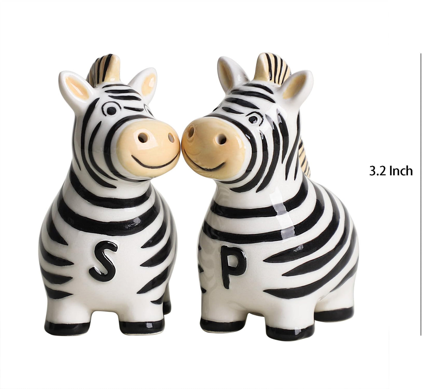 Colias Wing Ceramic Zebra Salt & Pepper Shakers Set, Hand-Painted Zebra Salt and Pepper Shakers-B