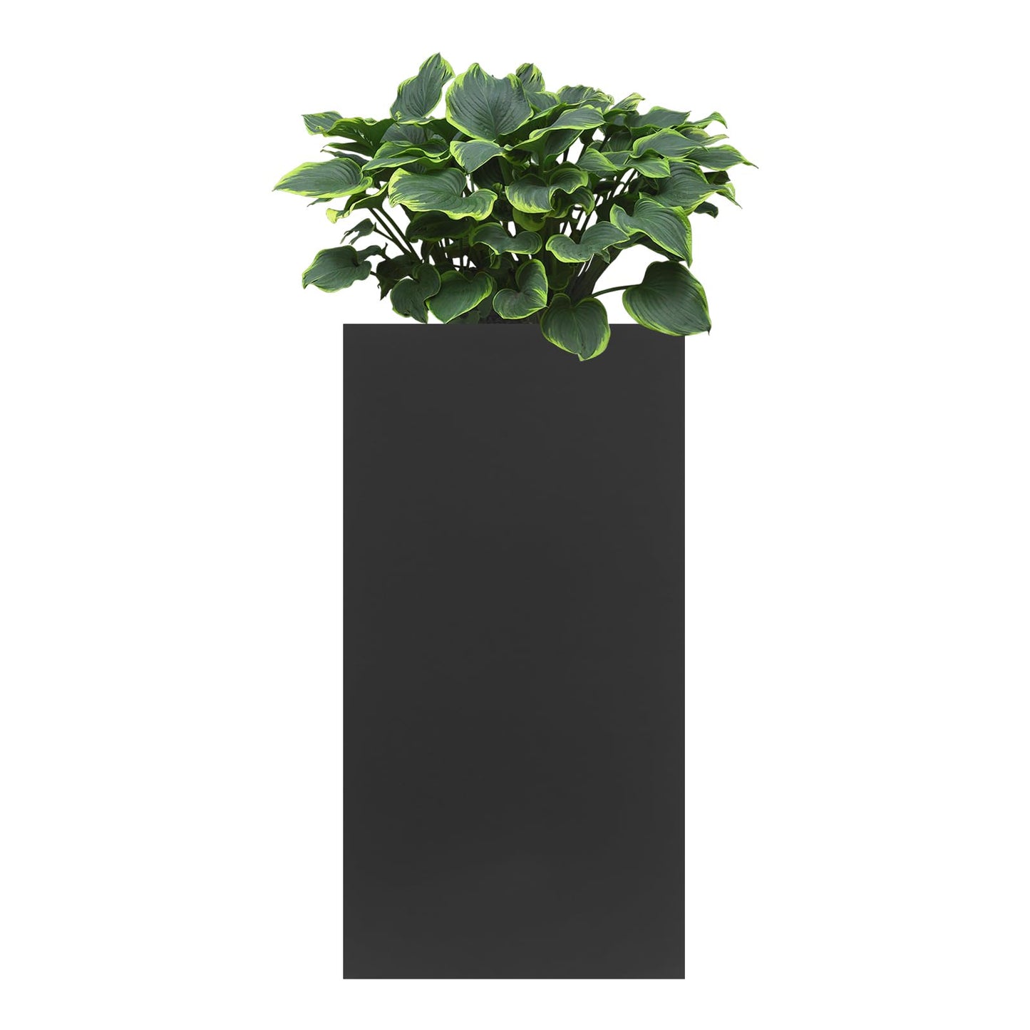 Titunjian Metal Planter Box Rectangular Planter Outdoor Planter Box with Drainage Hole Flower Box Span Divider Large Plant Pot for Balcony Patio Yard Garden (Black, 16 x 16 x 30 Inch)