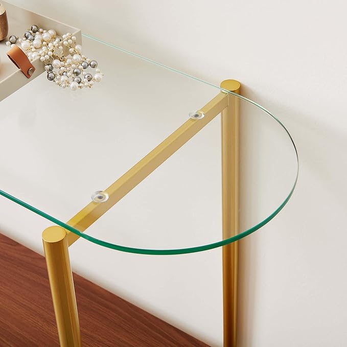 LumFurn Oval Glass Console Table
