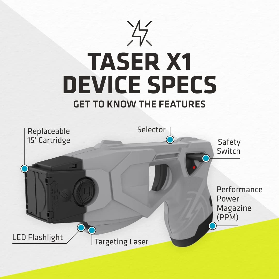 Neuromuscular Incapacitation (NMI) Defense | TASER X1 by Axon | Professional-Grade Self-Defense Device with Replaceable Cartridges, Integrated Safety & Complete Kit