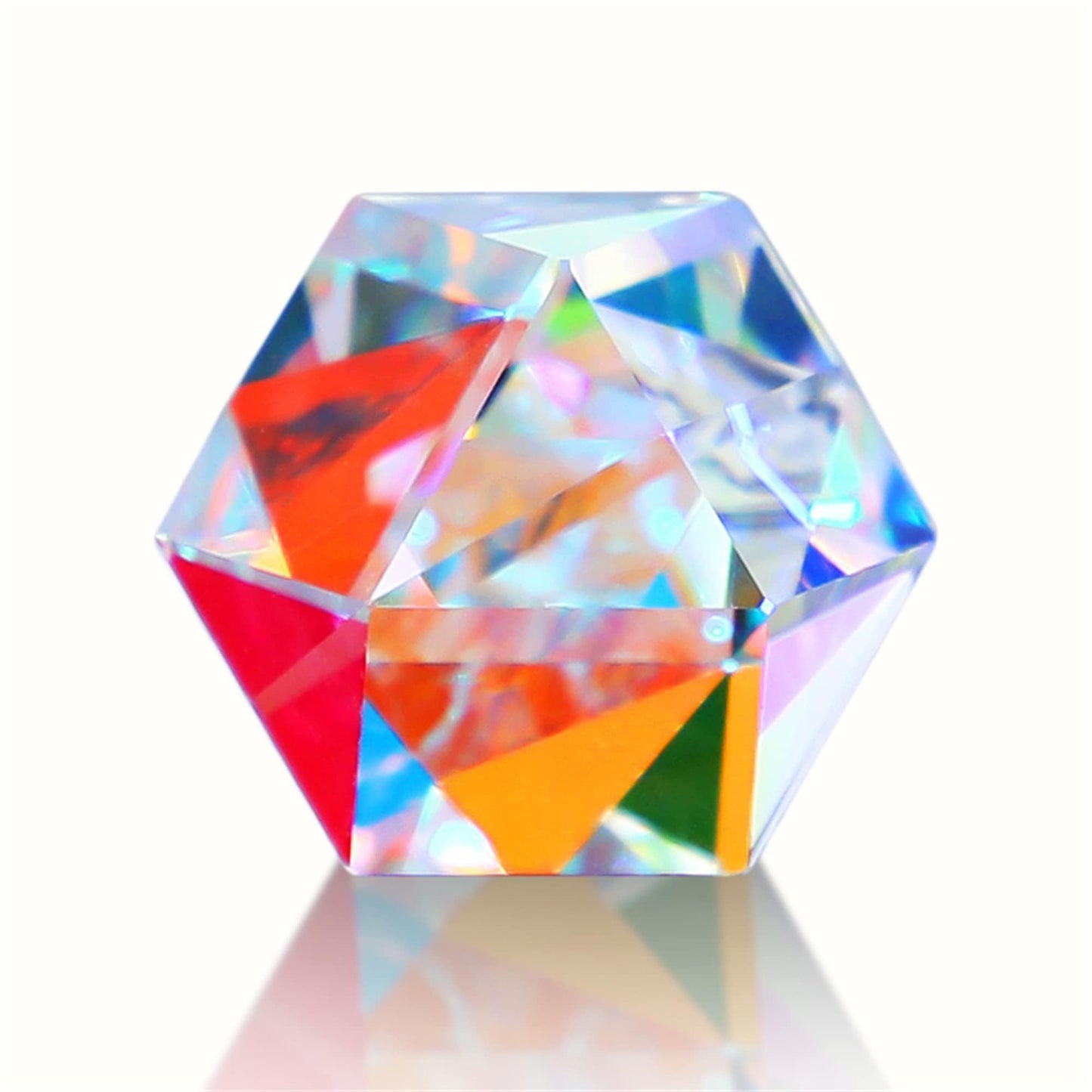HDCRYSTALGIFTS 1.1inch Color Crystal Faceted Optical Prism Beam Splitter Light Refracting Photography Science Glass Prisms