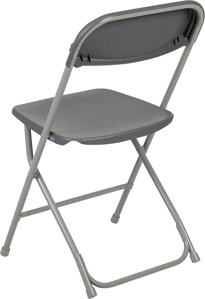 Flash Furniture Hercules Series Plastic Folding Chair - Grey - 6 Pack 650LB Weight Capacity Comfortable Event Chair-Lightweight Folding Chair
