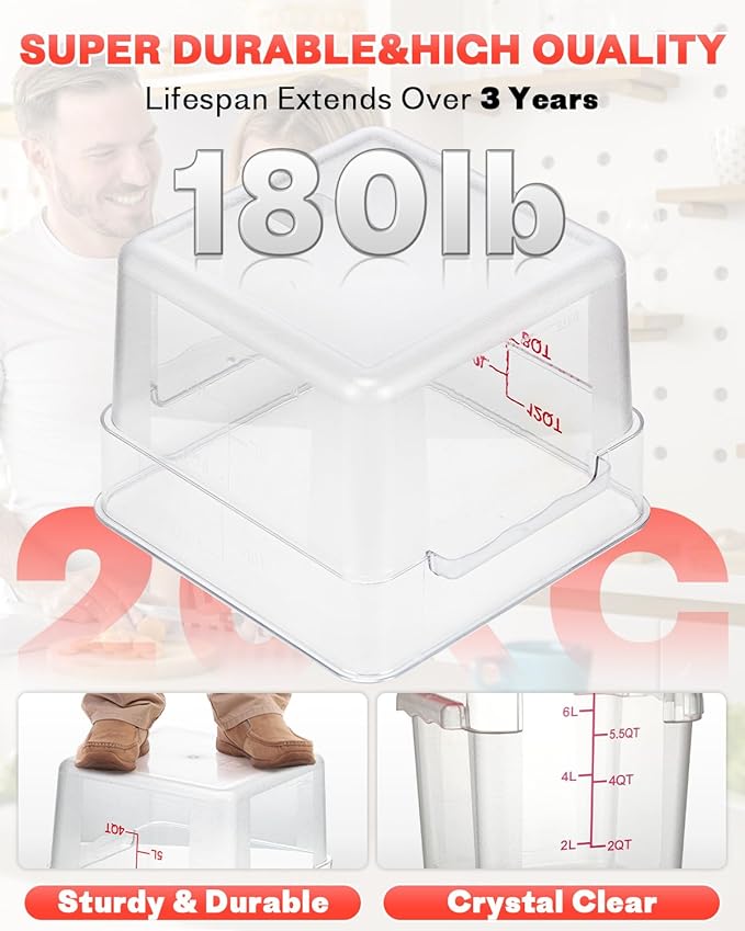 4QT NSF Food Storage Containers: 8 PCS Commercial Clear Food Storage Containers