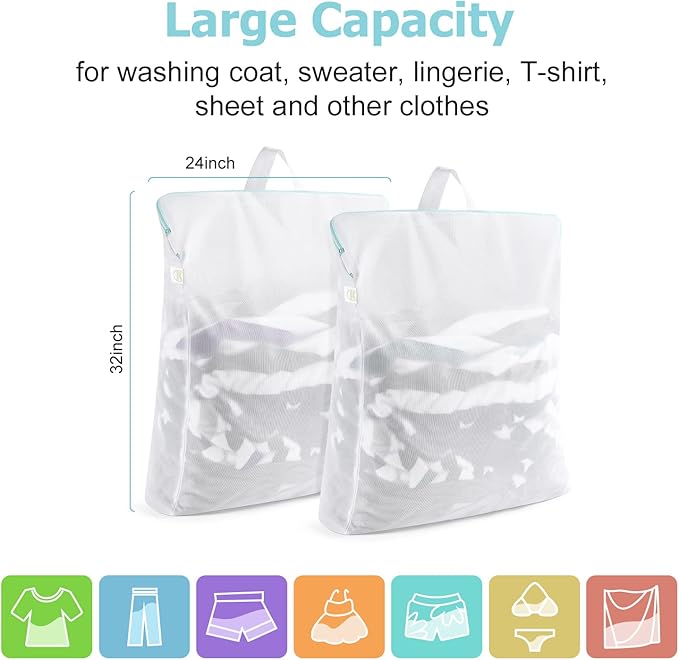 OTraki Large Mesh Laundry Bags 24x32 inch Hanging Delicates Mesh Laundry Bag