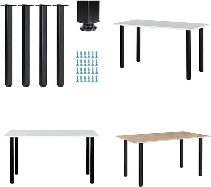 LCSDLHLSY 30 inch Adjustable Square Metal Table Legs, DIY Furniture Legs