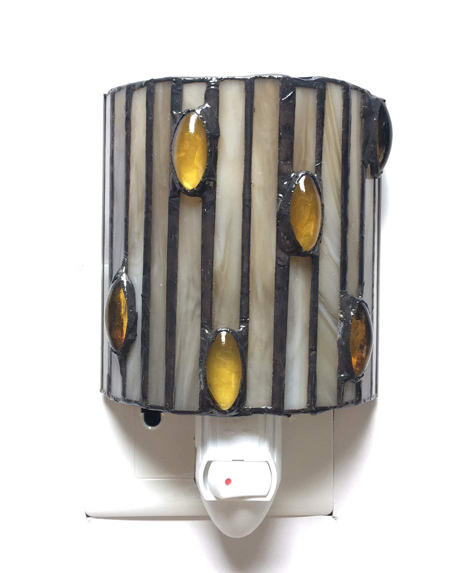Tiffany Glass Night Light, HMJ7004, Stained Glass Bedroom Study Night Light, Size: 5"*5"*6"