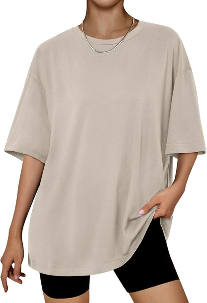 Trendy Queen Womens Oversized Summer T Shirts Plus Size Batwing Cute Casual Tops Short Sleeves Fashion Workout Clothes