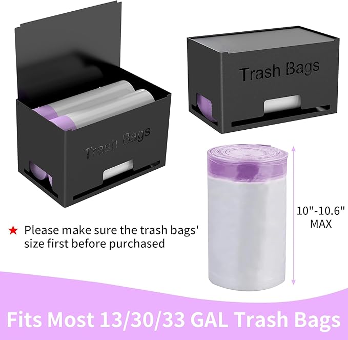 2-Pack Trash Bag Holder Dispenser, Stackable Garbage Bag Dispenser, Extra Large