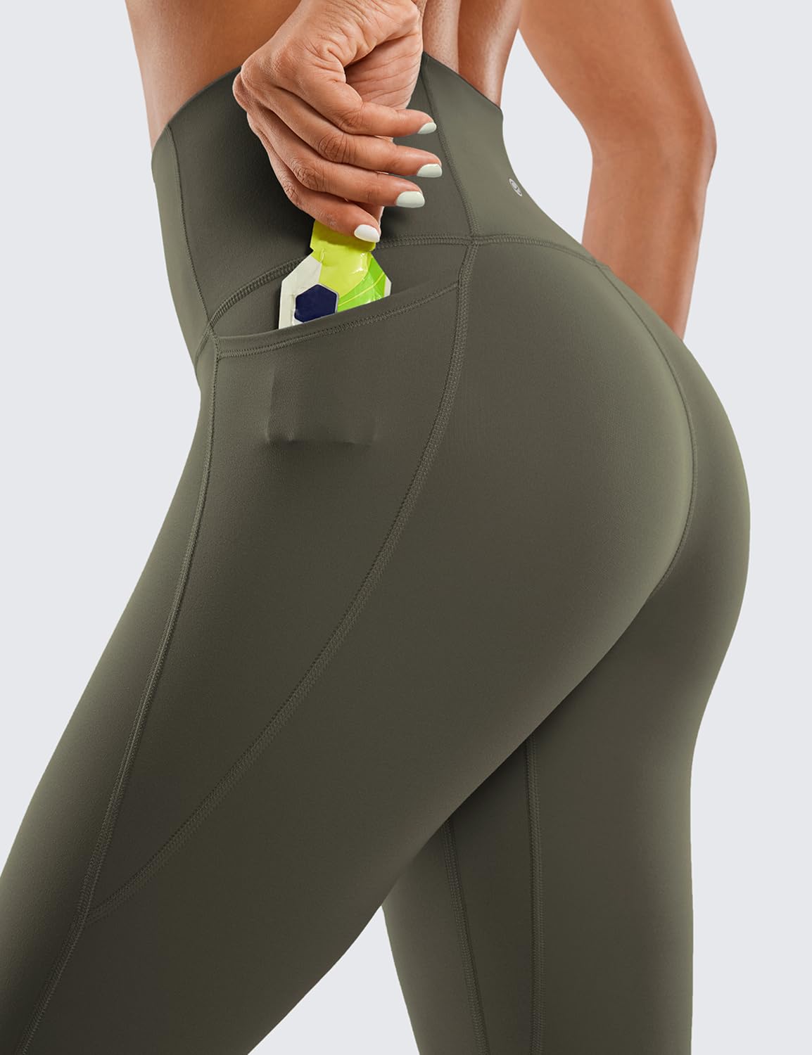 CRZ YOGA Womens Butterluxe Workout Leggings 28 Inches - High Waisted Gym Yoga Pants with Pockets Running Buttery Soft