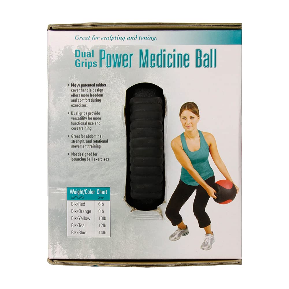 Aeromat Dual Grip Power Medicine Ball, 9cm/10-Pound, Black/Yellow