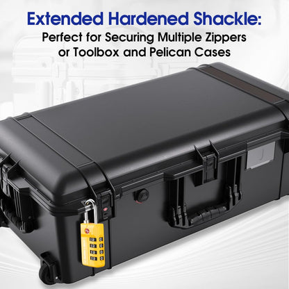 TSA Approved Travel Luggage Locks, Open Alert Combination Lock for School Office & Gym Locker ,Toolbox, Pelican Case,Easy Read Dials- 1, 2 & 4 Pack (1, Yellow 2 Pack)