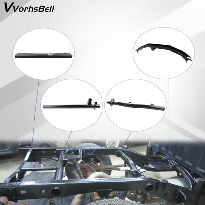 VVORHSBELL Front and Rear Fuel Tank Support Crossmember and Upper Shock Mount Crossmember and Spare Tire Support Plate Compatible with 2007-2014 Chevy Silverado 1500 GMC Sierra 1500 Regular Cab