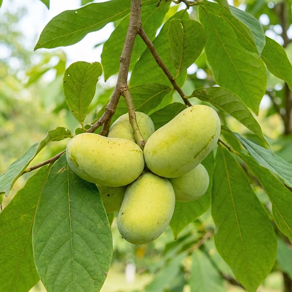 Set 2 Pawpaw Bareroots Live Plant 12-18 Inches Tall, Pawpaw Tree, Asimina Triloba Fruit Tree, Cold Hardy for Outdoor Gardening