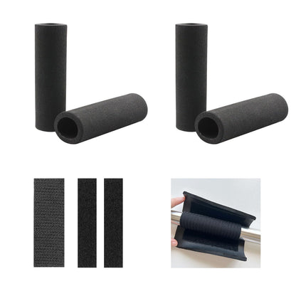Wzttdm 4Pcs Foam Handle Cover, NBR Rubber Grip, 4.3 Inch Tubing, Comfortable Grips for Fitness, Home, Lawn, Bicycle, Motorbike Handlebar Replacement (Black)