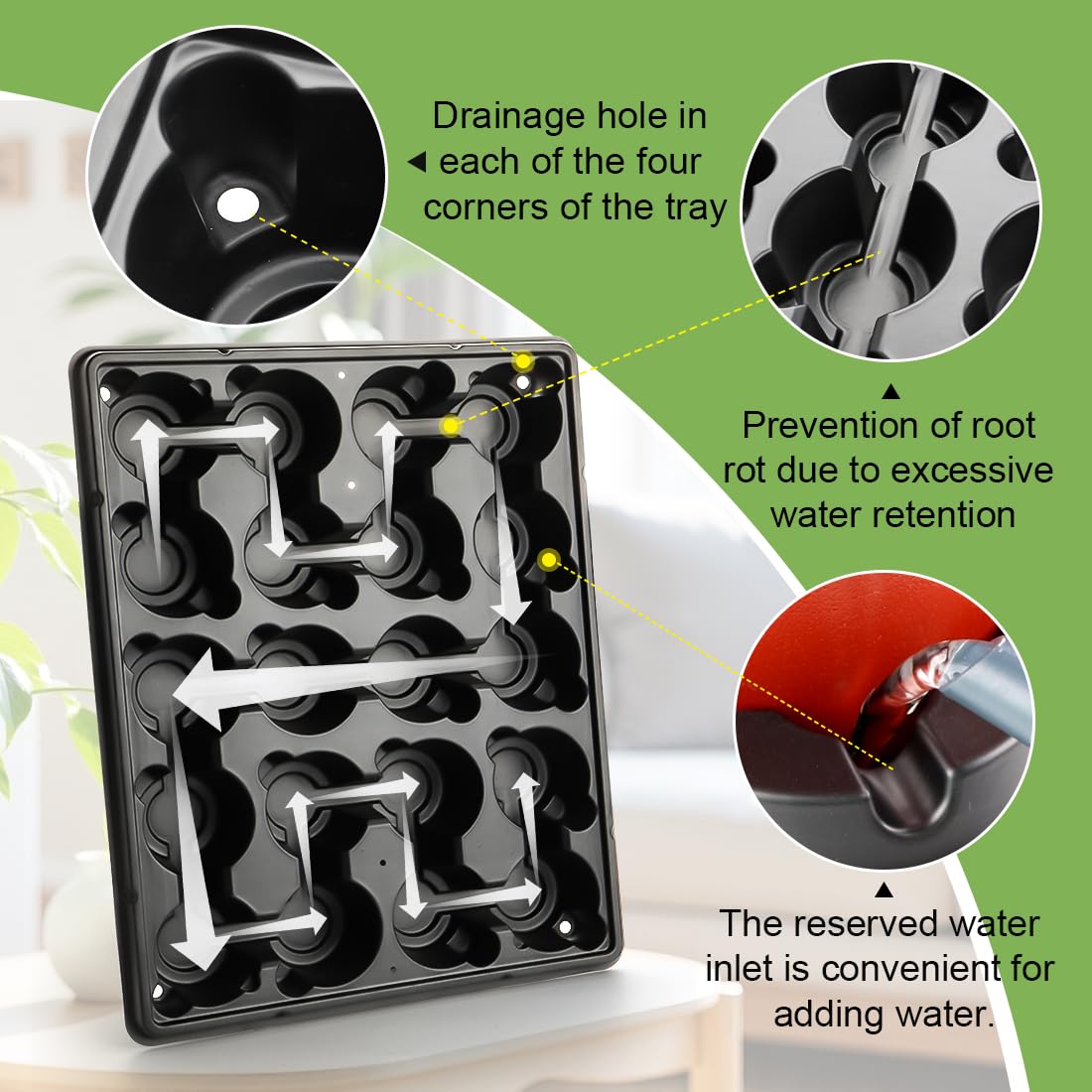 RooTrimmer 3.15 Inch Peat Pots 100 Pcs with 20 Cell Seedling Trays 5 Pcs, Biodegradable Seed Starter Pots with Drainage, Reusable Nursery Tray for Seed Starting Indoor Gardening Propagation Kit 5 Sets