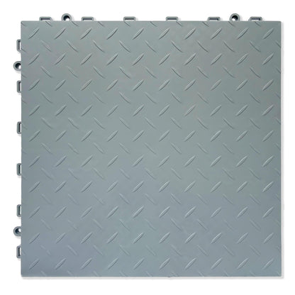 HTWELL Interlocking Garage Floor Tiles,Industrial Heavy-Duty,Non-Slip,Easy Clean,100% Virgin PP Modular Snap Together DIY Flooring for Garage,Basement,Workshop,Tool Sheds(16"x16"x0.71" 22 Pack Gray)