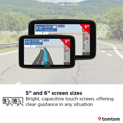 TomTom Car Sat Nav GO Classic 2nd (6 inch, with Traffic information, speed cam alert trial, Europe Map updates included, updates via WiFi, Moving Lane Guidance, integrated reversible mount)