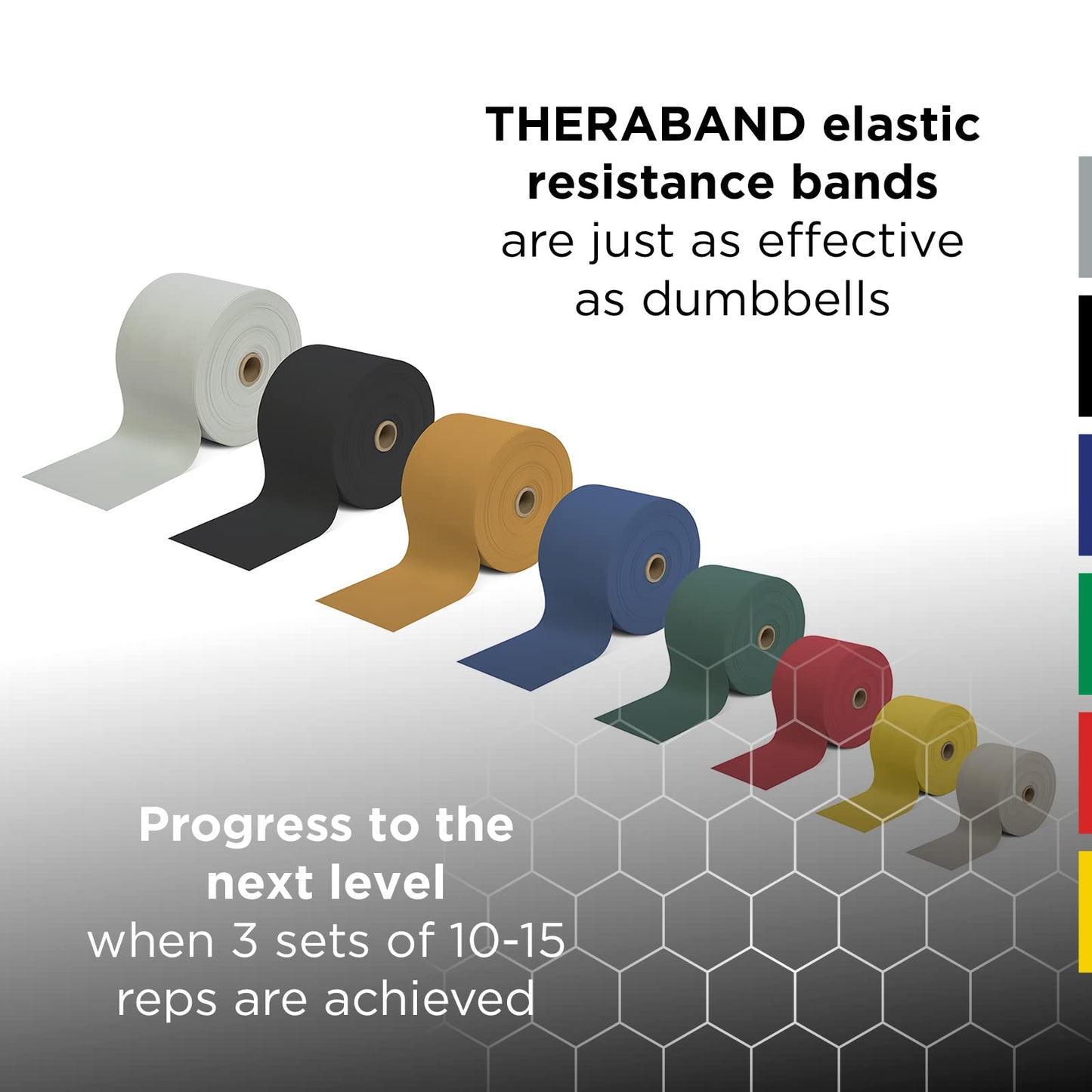 THERABAND Resistance Bands, 6 Yard Roll Professional Latex Elastic Band For Upper & Lower Body, Core Exercise, Physical Therapy, Pilates, Home Workouts, Rehab, Black, Special Heavy, Level 6