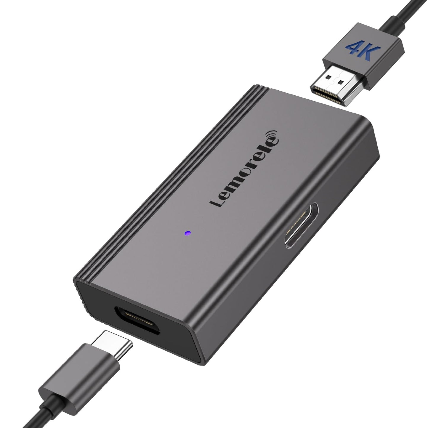 Lemorele HDMI to USB C Adapter, USB C HDMI Adapter with 4K@60Hz Video for Nreal Air, Rokid Air, Thunderbird AR, GRAWOOW, switch, steam deck, PS4, PS5, Xbox, display,etc