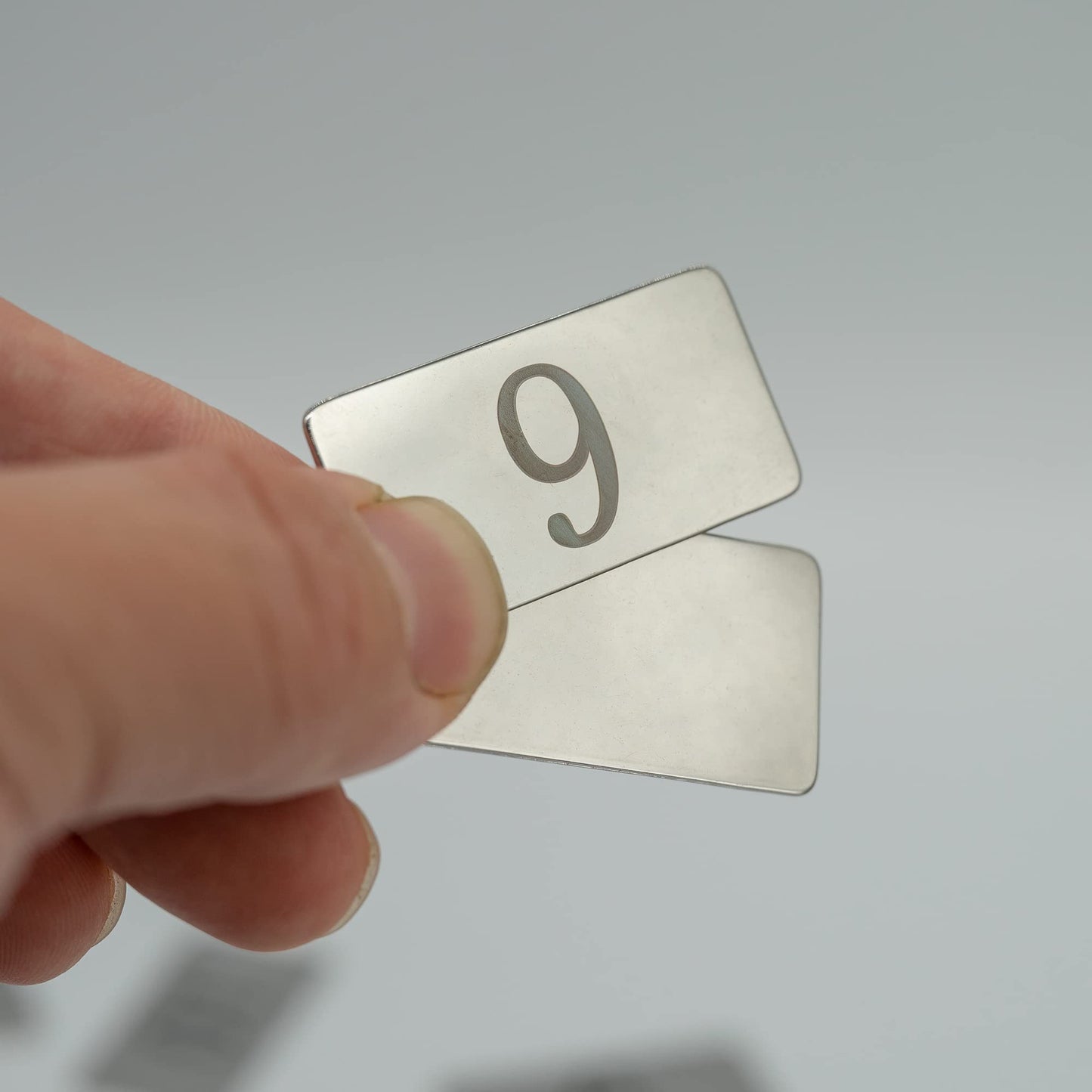 StayMax Rectangle Metal Numbered Tags Stainless Steel Number Tags Key Tags with No Holes (1-10)