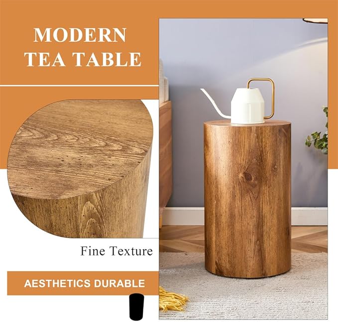 Round Side Table, End Table Living Room Table, Sofa Couch Bedside Table