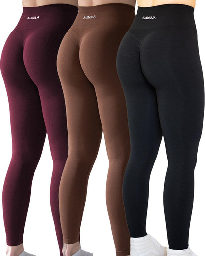 AUROLA Workout Leggings for Women Seamless Scrunch Tights Tummy Control Gym Fitness Girl Sport Active Yoga Pants